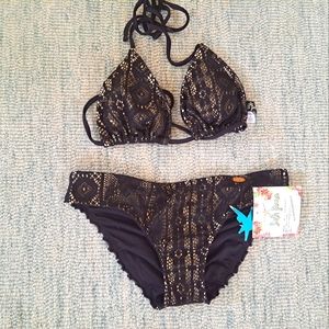 Luli Fama Sweet Seduction Bikini Top and Bottom Size Small